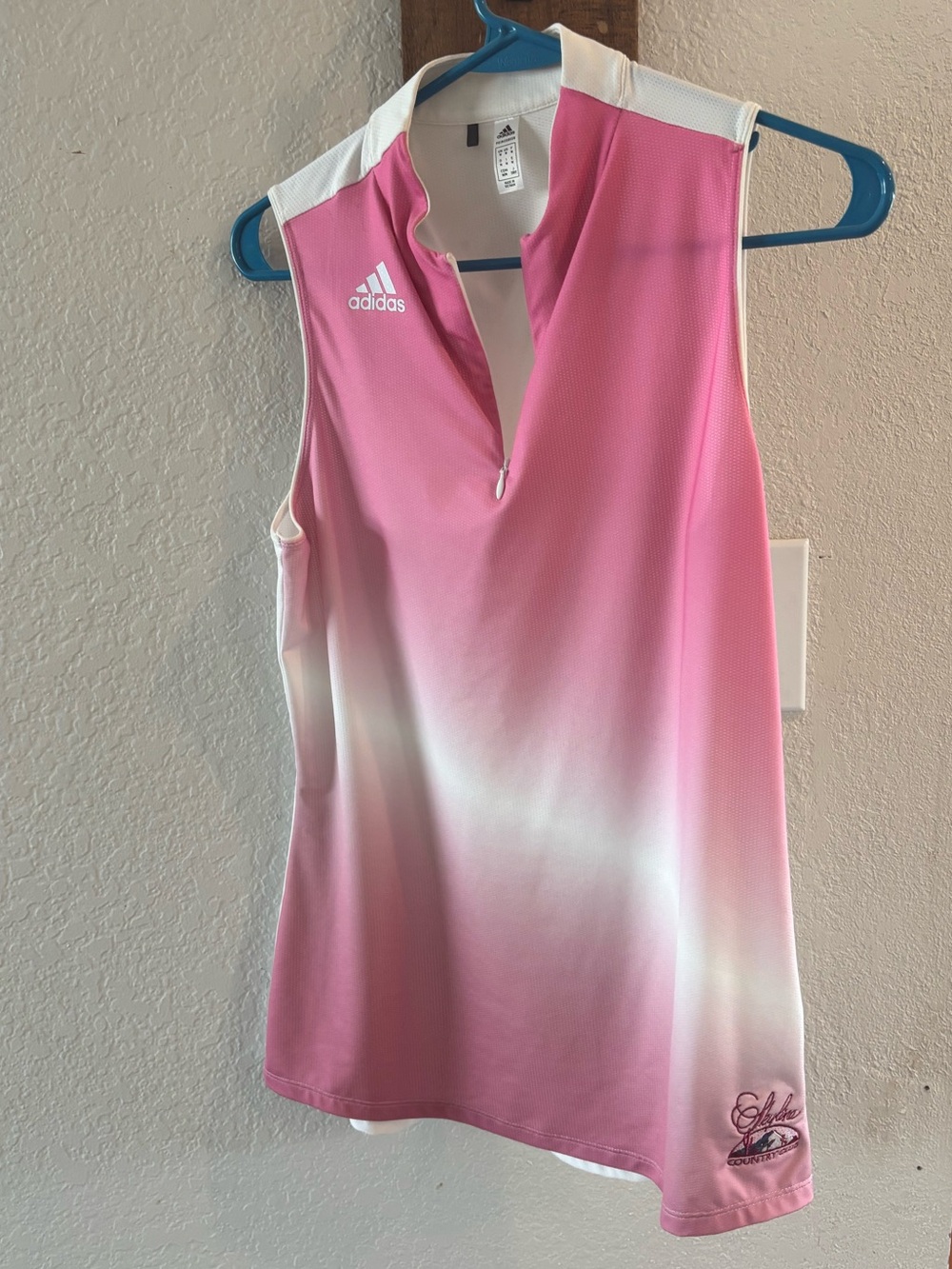 adidas Pink to White Ombre Sleeveless Golf Tank